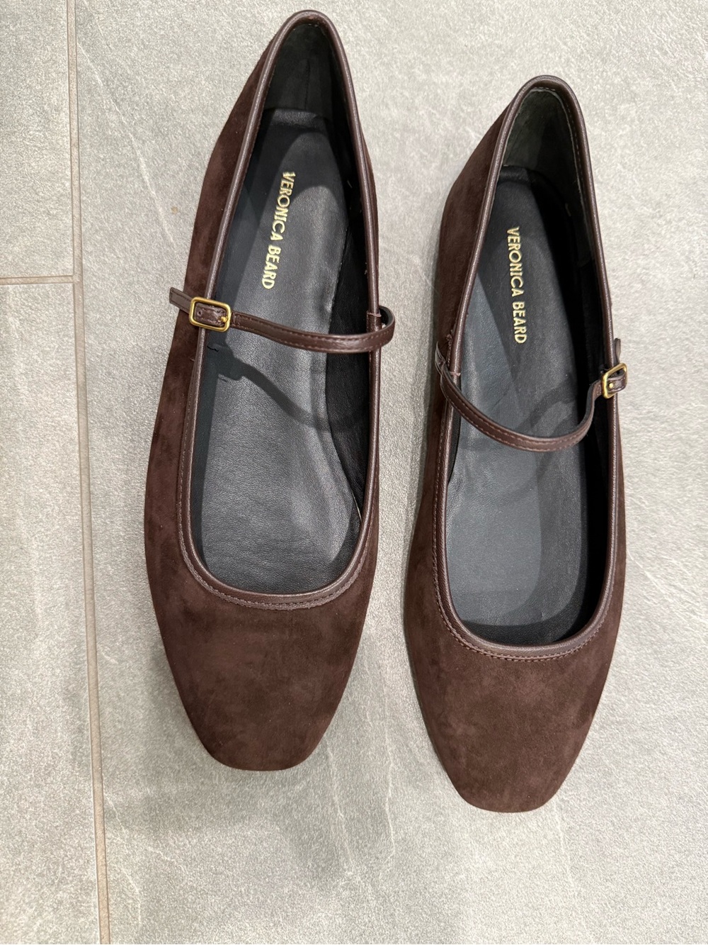 New Veronica Beard Ellie Suede Flat in Color Espresso retail $375 size 8.5 - Picture 5 of 13